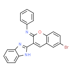 (Z)-3-(1H-benzo[d]imidazol-2-yl)-6-bromo-N-phenyl-2H-chromen-2-imine结构式