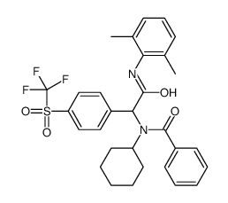 Benzeneacetamide, alpha-(benzoylcyclohexylamino)-N-(2,6-dimethylphenyl)-4-[(trifluoromethyl)sulfonyl]- (9CI) Structure