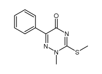 2-methyl-3-(methylthio)-6-phenyl-1,2,4-triazin-5(2H)-one结构式