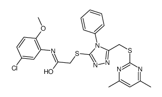 N-(5-chloro-2-methoxyphenyl)-2-[[5-[(4,6-dimethylpyrimidin-2-yl)sulfanylmethyl]-4-phenyl-1,2,4-triazol-3-yl]sulfanyl]acetamide Structure