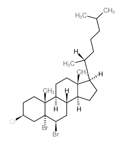 (3S,5R,6R,8S,9S,10R,13R,14S,17R)-5,6-dibromo-3-chloro-10,13-dimethyl-17-[(2R)-6-methylheptan-2-yl]-1,2,3,4,6,7,8,9,11,12,14,15,16,17-tetradecahydrocyclopenta[a]phenanthrene picture