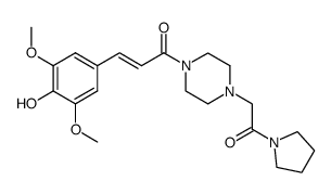 1-[3-(4-Hydroxy-3,5-dimethoxyphenyl)-1-oxo-2-propenyl]-4-[(1-pyrrolidinyl)carbonylmethyl]piperazine structure