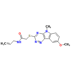 Acetamide, 2-[(8-methoxy-5-methyl-5H-1,2,4-triazino[5,6-b]indol-3-yl)thio]-N-2-propenyl- (9CI) Structure