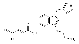 3-<(2-aminoethyl)thio>-1-furfurylindole fumarate Structure