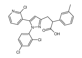 3-[5-(2-Chloro-pyridin-3-yl)-1-(2,4-dichloro-phenyl)-1H-pyrazol-3-yl]-2-m-tolyl-propionic acid Structure