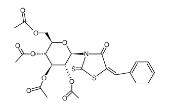 N-(2,3,4,6-tetra-O-acetyl-β-D-glucopyranosyl)-5-(3,4-dimethoxybenzylidene)rhodanine结构式