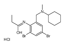 N-[2,4-dibromo-6-[[cyclohexyl(methyl)amino]methyl]phenyl]propanamide,hydrochloride结构式