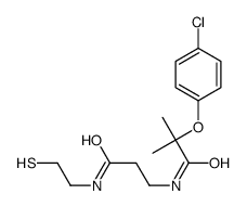 2-(4-chlorophenoxy)-2-methyl-N-[3-oxo-3-(2-sulfanylethylamino)propyl]propanamide Structure