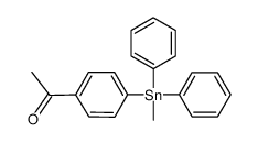 (p-diphenylmethylstannylphenyl)acetophenone Structure