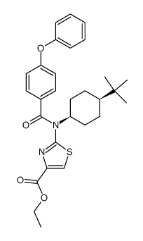 2-[(4-tert-Butyl-cyclohexyl)-(4-phenoxy-benzoyl)-amino]-thiazole-4-carboxylic acid ethyl ester结构式