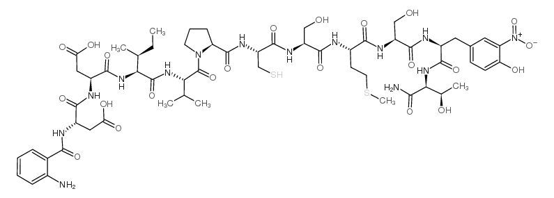 Abz-Asp-Asp-Ile-Val-Pro-Cys-Ser-Met-Ser-3-nitro-Tyr-Thr-NH2 Structure