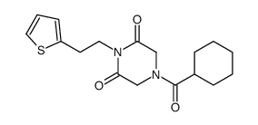 4-(cyclohexanecarbonyl)-1-(2-thiophen-2-ylethyl)piperazine-2,6-dione结构式