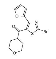 2-bromo-4-(2-furyl)thiazol-5-yl tetrahydropyran-4-yl ketone Structure