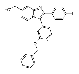 [3-(2-Benzyloxy-pyrimidin-4-yl)-2-(4-fluoro-phenyl)-imidazo[1,2-a]pyridin-7-yl]-methanol结构式