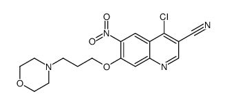 4-chloro-7-(3-morpholin-4-ylpropoxy)-6-nitroquinoline-3-carbonitrile结构式