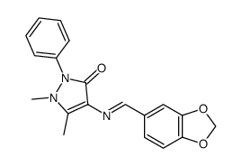 4-N-(3,4-methylenedioxybenzalidine)-aminoantipyrine结构式