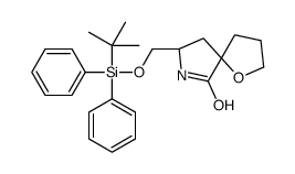 (5S,8S)-8-({[(2-Methyl-2-propanyl)(diphenyl)silyl]oxy}methyl)-1-o xa-7-azaspiro[4.4]nonan-6-one结构式