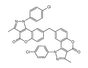 1-(4-chlorophenyl)-8-{[1-(4-chlorophenyl)-3-methyl-4-oxo-1,4-dihydrochromeno[4,3-c]pyrazol-8-yl]methyl}-3-methyl-1,4-dihydrochromeno[4,3-c]pyrazol-4-one Structure