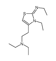 N,N-diethyl-2-(3-ethyl-2-ethylimino-1,3-thiazol-4-yl)ethanamine结构式