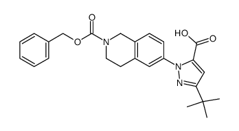 1-(2-(benzyloxycarbonyl)-1,2,3,4-tetrahydroisoquinolin-6-yl)-3-tert-butyl-1H-pyrazole-5-carboxylic acid结构式