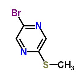 2-溴-5-甲硫基吡嗪结构式