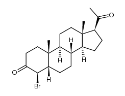 4β-bromo-5β-pregnane-3,20-dione结构式