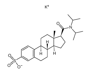 17-(N,N-diisopropylcarbamoyl)estra-1,3,5(10)-triene-3-sulfonic acid structure