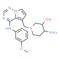 4-aMino-1-((4-(3-MethoxyphenylaMino)pyrrolo[1,2-f][1,2,4]triazin-5-yl)Methyl)piperidin-3-ol结构式