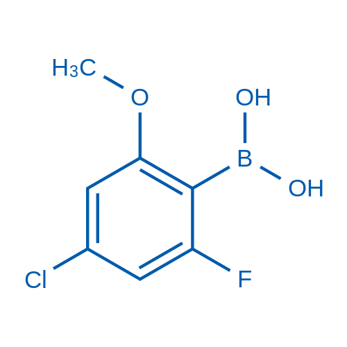 (4-Chloro-2-fluoro-6-methoxyphenyl)boronic acid structure