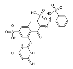 5-[(4-amino-6-chloro-1,3,5-triazin-2-yl)amino]-4-hydroxy-3-[(2-sulphophenyl)azo]naphthalene-2,7-disulphonic acid结构式