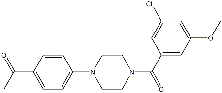 1-(4-(4-(3-chloro-5-methoxybenzoyl)piperazin-1-yl)phenyl)ethan-1-one结构式