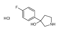 3-(4-fluorophenyl)pyrrolidin-3-ol,hydrochloride结构式