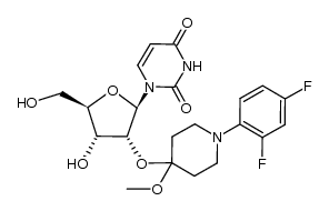 2'-O-[1-(2,4-Difluorophenyl)-4-methoxypiperidin-4-yl]uridine结构式