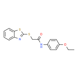 2-(1,3-Benzothiazol-2-ylsulfanyl)-N-(4-ethoxyphenyl)acetamide结构式