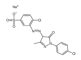 sodium 4-chloro-3-[[1-(4-chlorophenyl)-4,5-dihydro-3-methyl-5-oxo-1H-pyrazol-4-yl]azo]benzenesulphonate structure