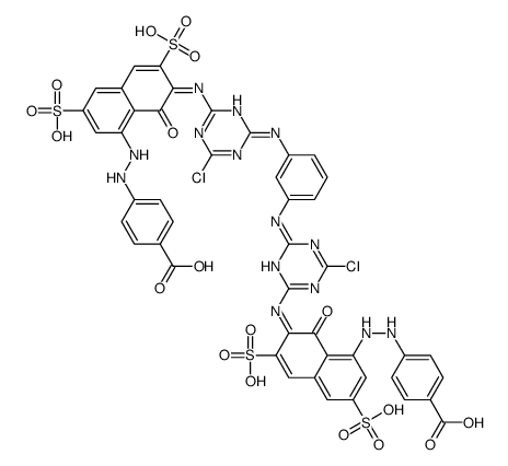 p,p'-[m-phenylenebis[imino(6-chloro-1,3,5-triazine-2,4-diyl)imino(8-hydroxy-3,6-disulpho-1,7-naphthylene)azo]]dibenzoic acid picture