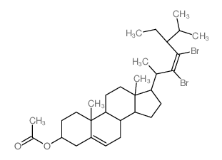 [17-[(Z)-3,4-dibromo-5-ethyl-6-methyl-hept-3-en-2-yl]-10,13-dimethyl-2,3,4,7,8,9,11,12,14,15,16,17-dodecahydro-1H-cyclopenta[a]phenanthren-3-yl] acetate Structure