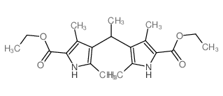 ethyl 4-[1-(5-ethoxycarbonyl-2,4-dimethyl-1H-pyrrol-3-yl)ethyl]-3,5-dimethyl-1H-pyrrole-2-carboxylate结构式