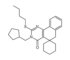 2-butylsulfanyl-3-(cyclopentylmethyl)spiro[6H-benzo[h]quinazoline-5,1'-cyclohexane]-4-one结构式