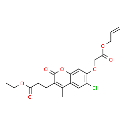 ethyl 3-[6-chloro-4-methyl-2-oxo-7-(2-oxo-2-prop-2-enoxyethoxy)chromen-3-yl]propanoate结构式