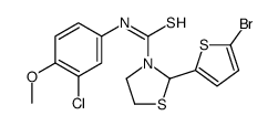 3-Thiazolidinecarbothioamide,2-(5-bromo-2-thienyl)-N-(3-chloro-4-methoxyphenyl)-(9CI) structure