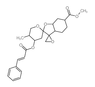 Dispiro[oxirane-2,3'(2'H)-benzofuran-2',2''-[2H]- pyran]-6'-carboxylic acid,decahydro-5''-methyl-4''-[[(2E)-1-oxo- 3-phenyl-2-propenyl]oxy]-,methyl ester,(2R,2'S,3'aS,4''R,5''S,6'S,7'aR)-结构式