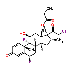 (6α,11β,16α)-21-Chloro-6,9-difluoro-11-hydroxy-16-methyl-3,20-dioxopregna-1,4-dien-17-yl propionate结构式