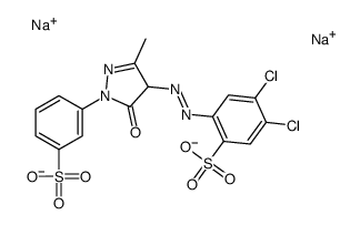 4,5-二氯-2-[[4,5-二氢-3-甲基-5-氧代-1-(3-磺酰氧基苯基)-1H-吡唑-4-基]偶氮]苯磺酸二钠结构式