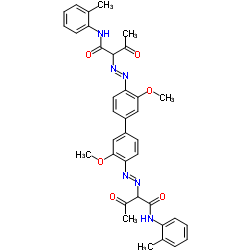 Butanamide,2,2'-[(3,3'-dimethoxy[1,1'-biphenyl]-4,4'-diyl)bis(2,1-diazenediyl)]bis[N-(2-methylphenyl)-3-oxo- Structure