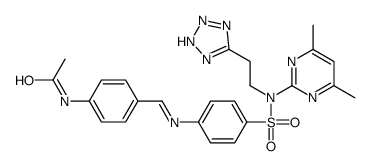 N-[4-[[[4-[[N-(4,6-Dimethyl-2-pyrimidinyl)-N-[2-(1H-tetrazol-5-yl)ethyl]amino]sulfonyl]phenyl]imino]methyl]phenyl]acetamide Structure