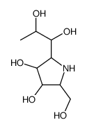 2-(1,2-dihydroxypropyl)-5-(hydroxymethyl)pyrrolidine-3,4-diol结构式