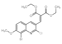 8-溴-2-氯-7-甲氧基-3-(2,2-二乙氧基羰基)乙烯基喹啉结构式