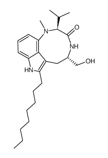 (-)-7-辛基吲哚内酰胺V结构式