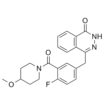 4-[4-氟-3-[(4-甲氧基哌啶-1-基)羰基]苄基]酞嗪-1(2H)-酮结构式